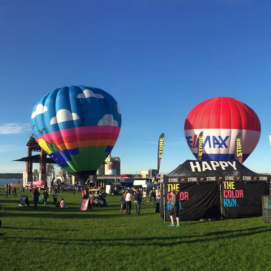 Hot air balloon festival in Bayfront Festival Park