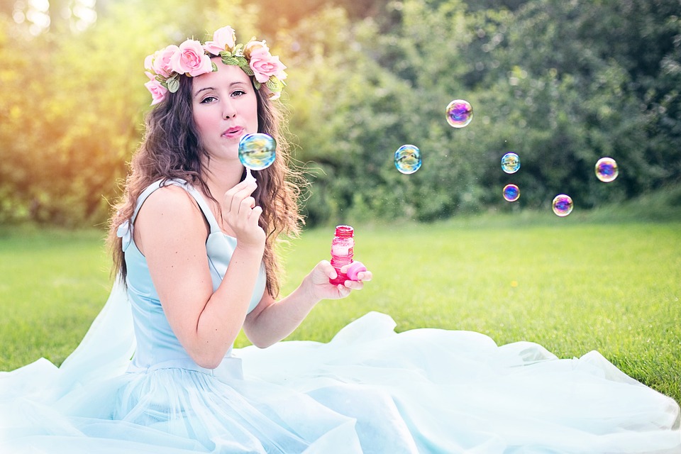 princess blowing bubbles