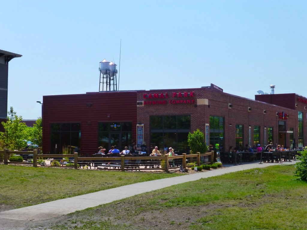 Canal Park Brewing Company outdoor patio by Lake Superior