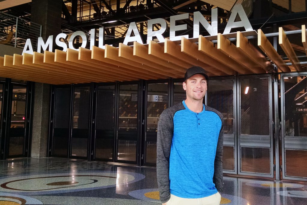 Carson Soucy at Amsoil Arena