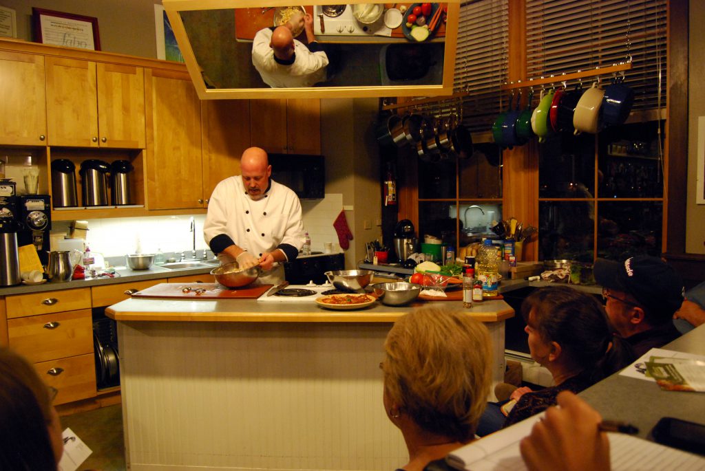 Cooking class as Blue Heron Trading Co. with guest Chef Patrick Moore