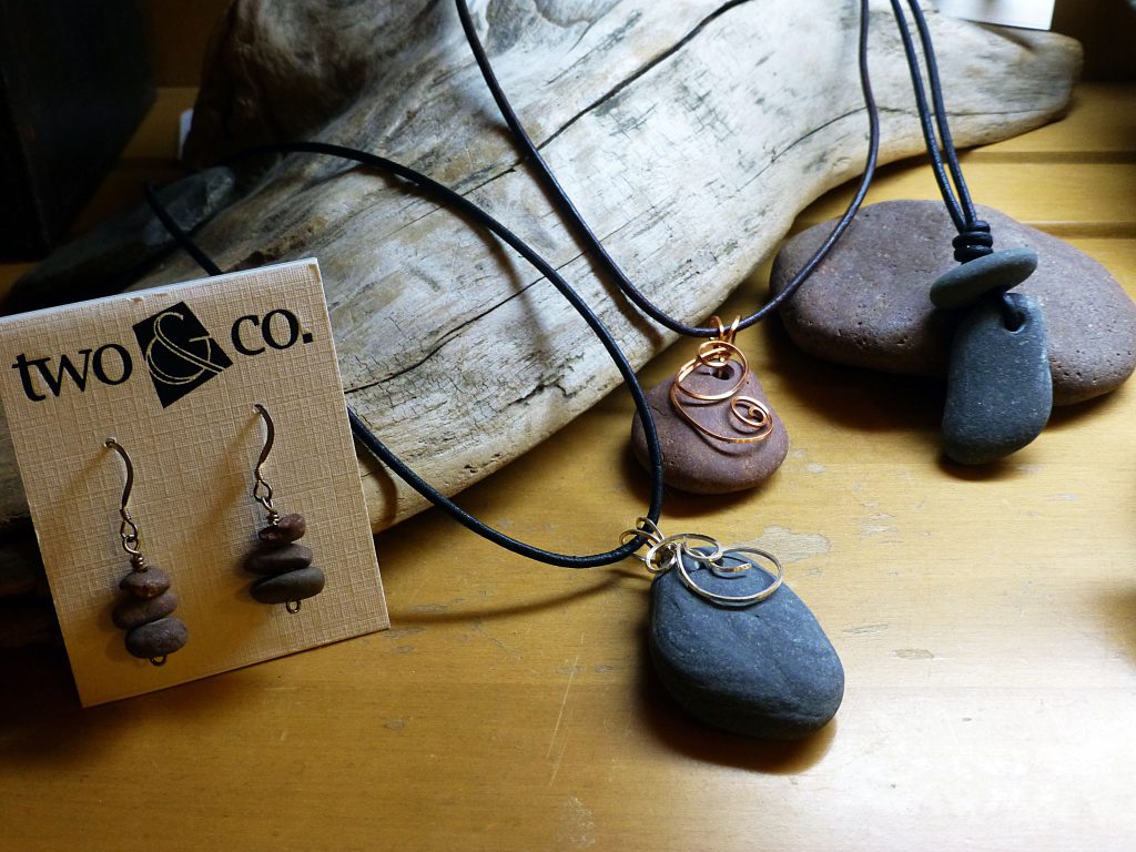 Lake Superior rock necklaces and earrings