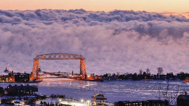 clouds lift bridge