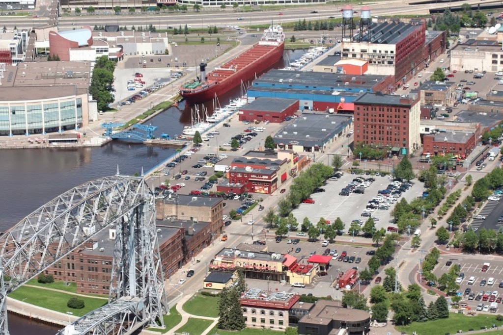 Overhead view of Canal Park