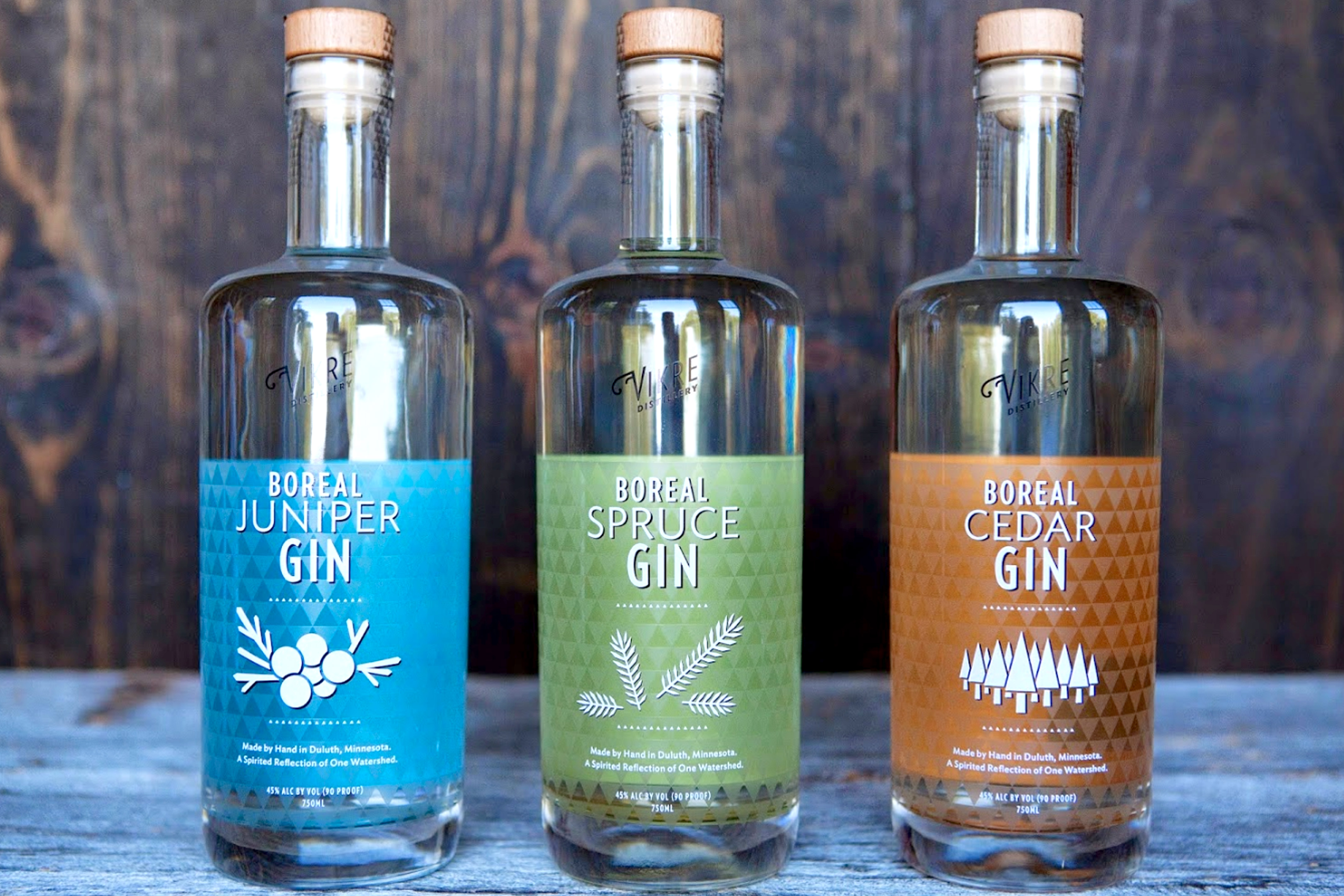 Vikre Distillery set of 3 gins