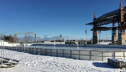 Outdoor Hockey in Bayfront Duluth