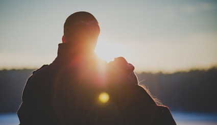 Couple looking at sunset