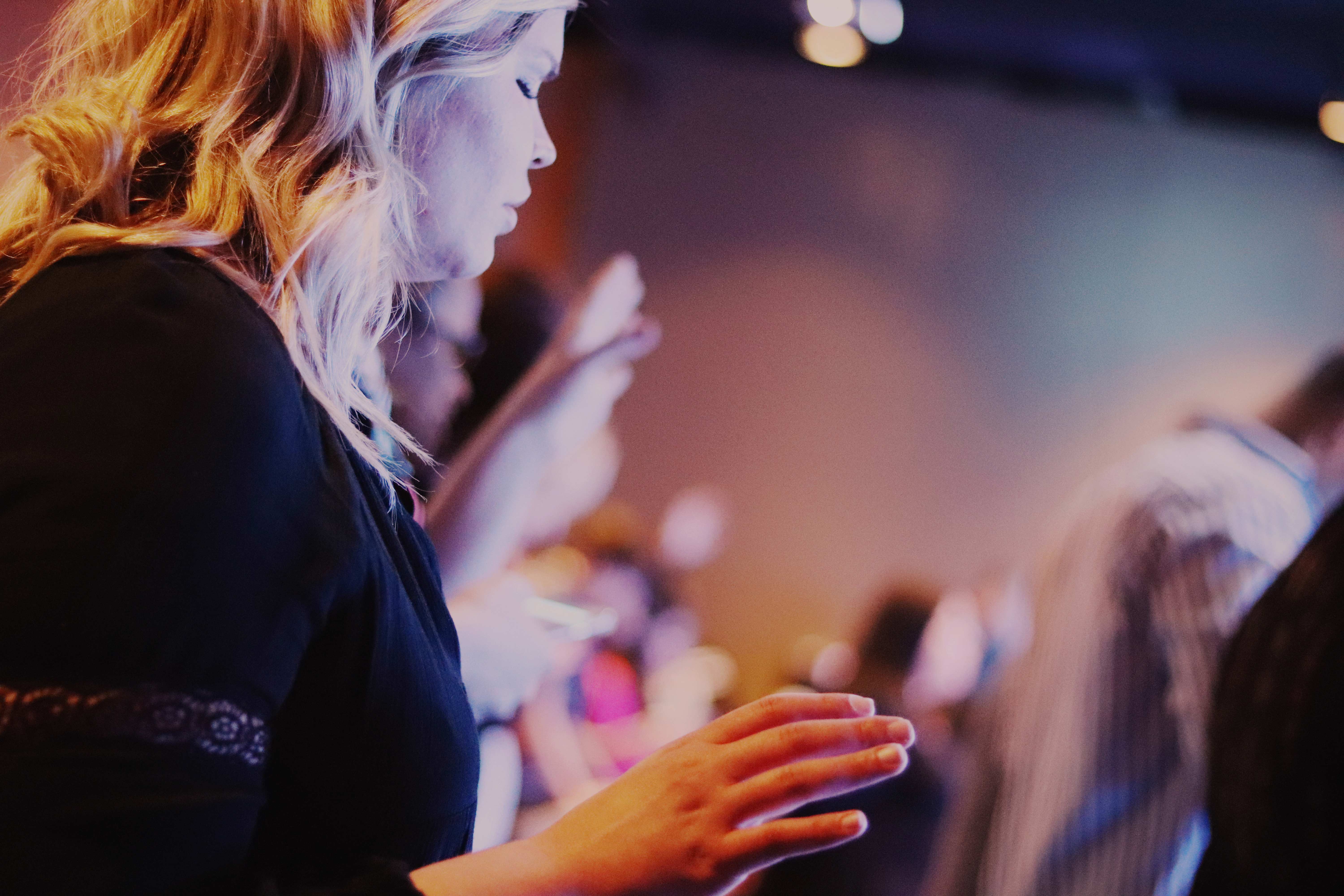 Close up of woman at a concert