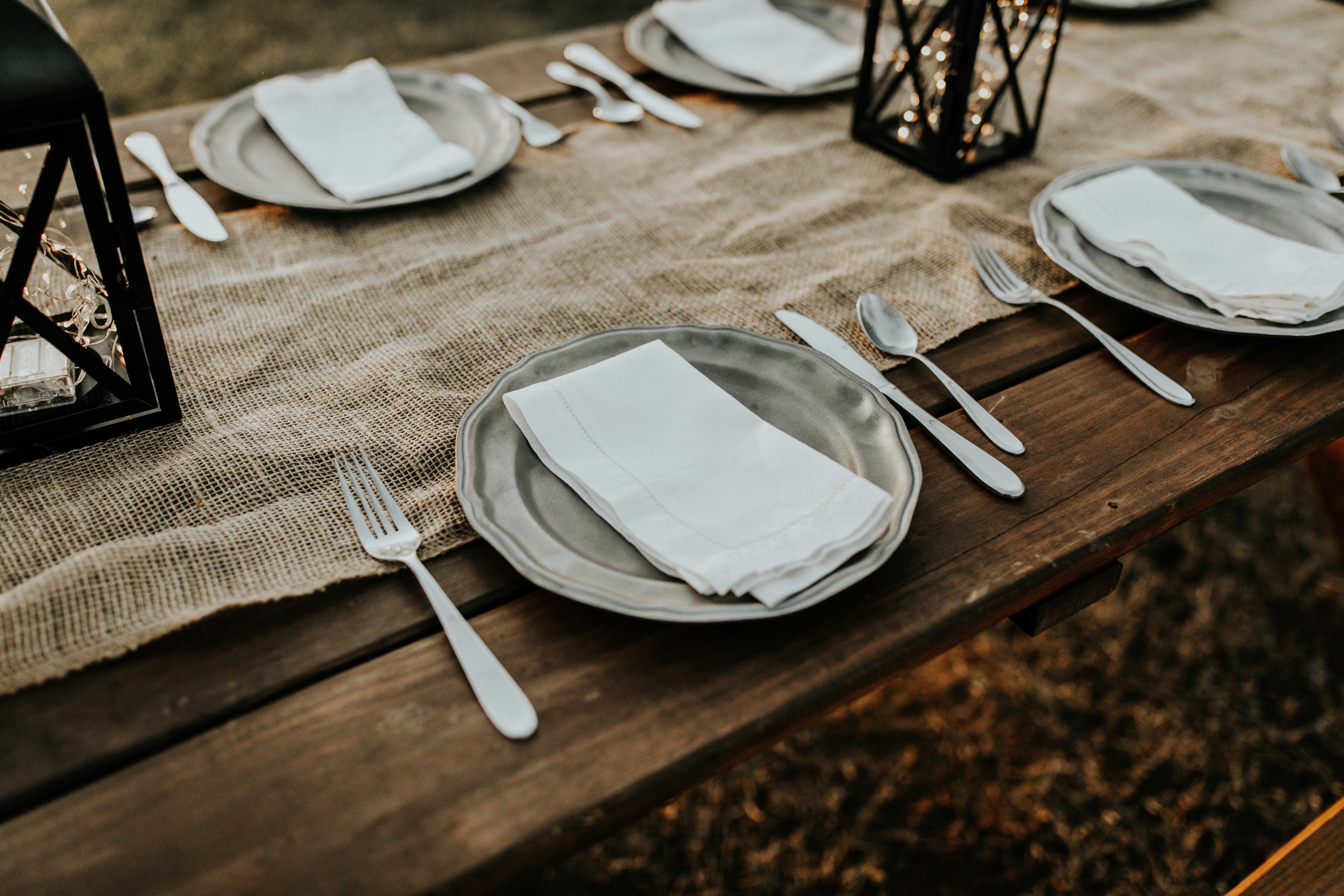 table set for Thanksgiving