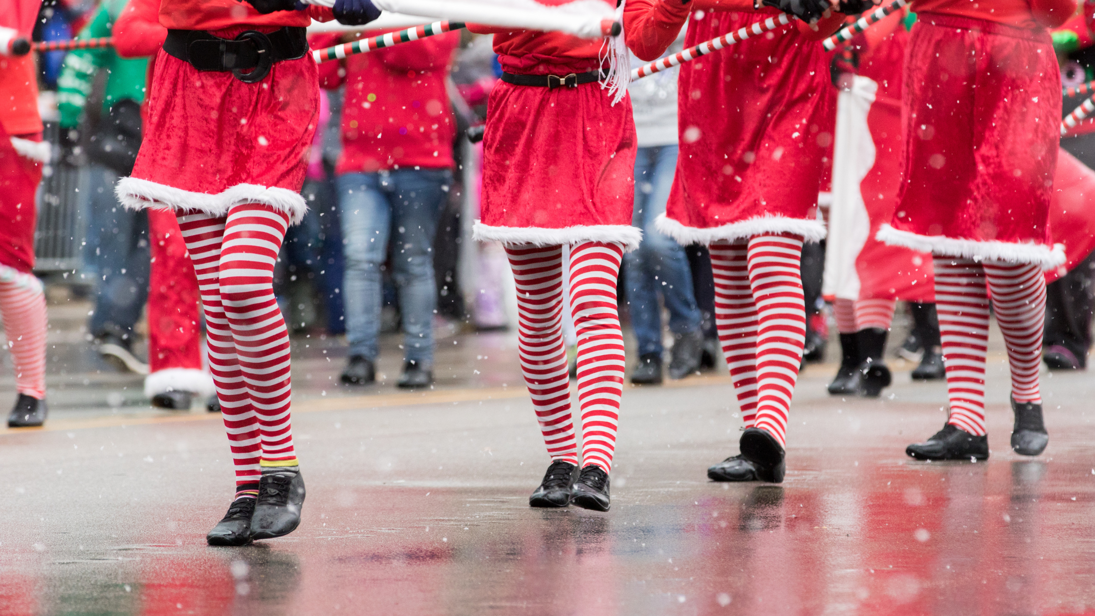 Dancers in Elf Costumes at the Christmas Cirty of the North Parade