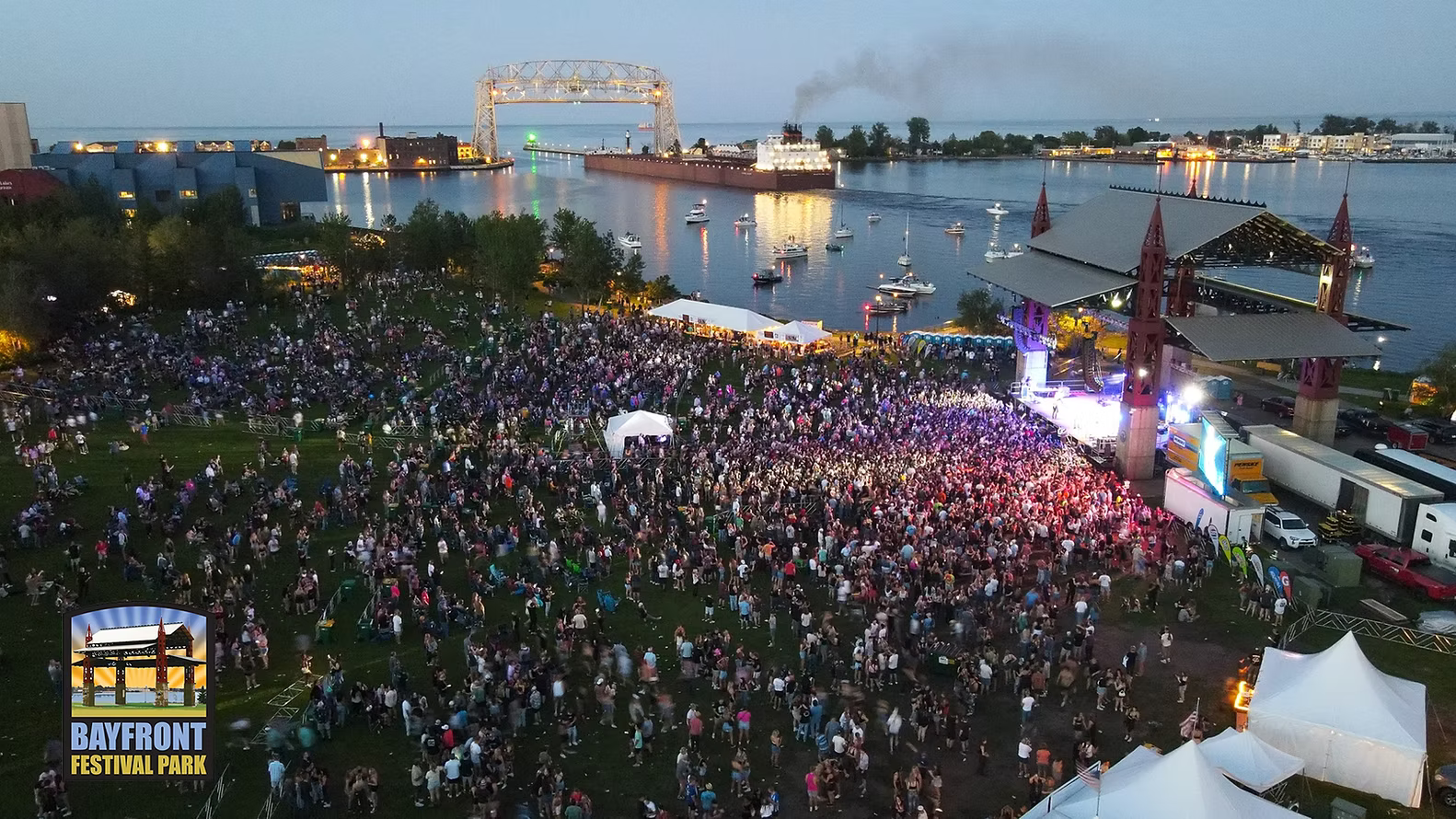 Overview of an event at Bayfront Festival Park